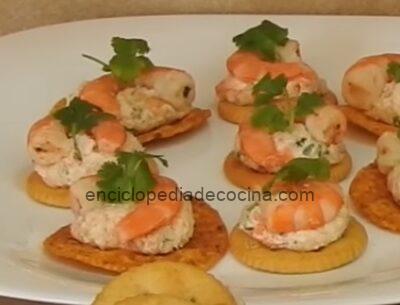 canapés de camarones