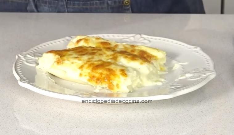 Canelones con pollo y jamón