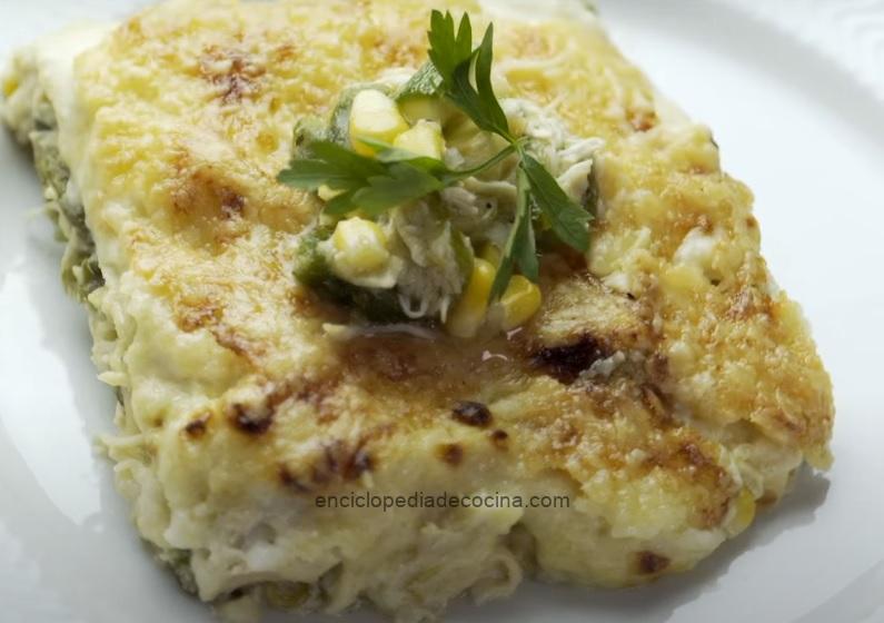 Lasañas verdes gratinadas