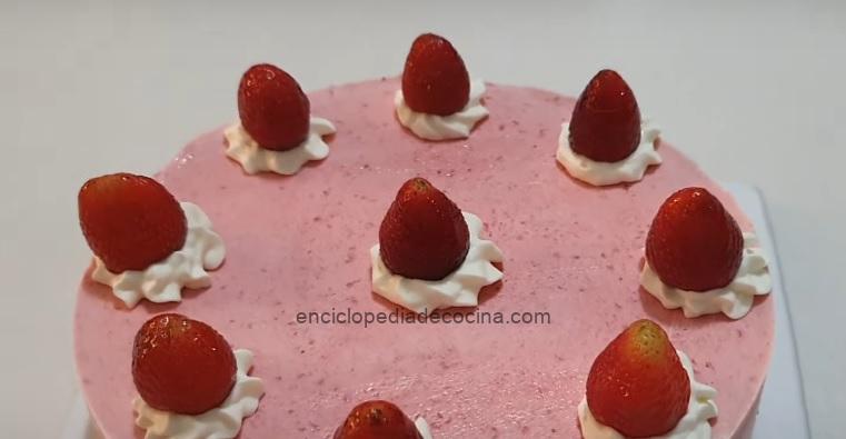 Mousse helada de frutillas